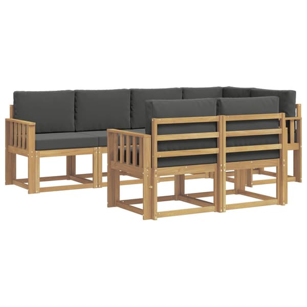 Utomhussoffset med kudde 7 pcs Vit och antracit Polyester