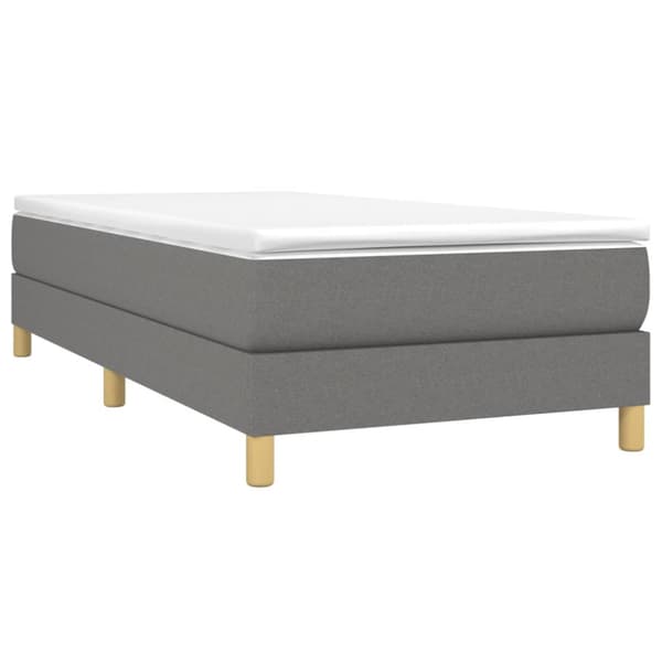 Boxspring-sängram mörkgrå 90x190 cm tyg