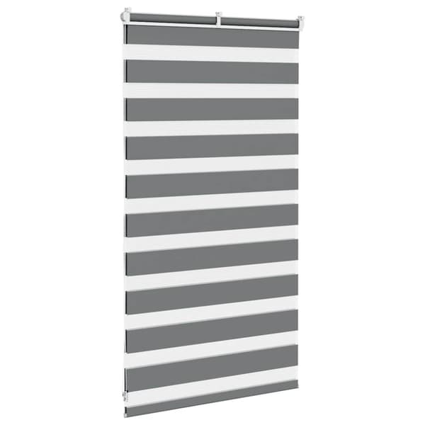 Rullgardin zebra mörkgrå 80x100 cm tyg bredd 75,9 cm polyester