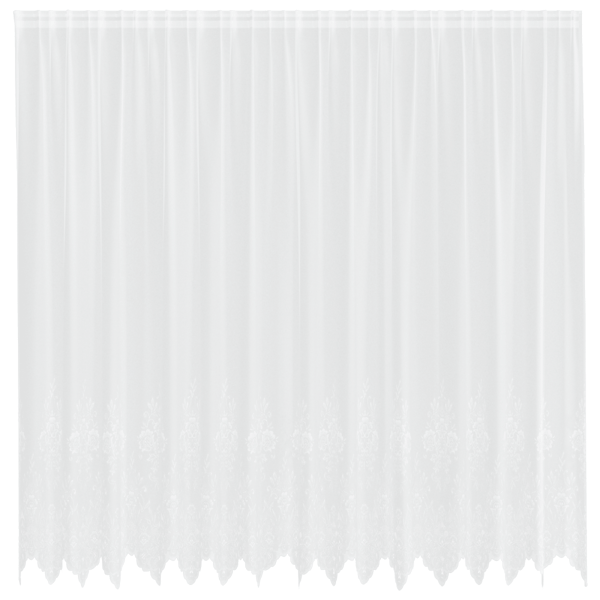 Spetsgardin med gardiner Blommor Vit 200 x 400 cm Polyester