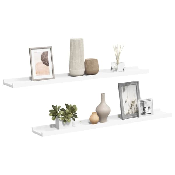 Tavellist 2 st vit 80x9x3 cm MDF