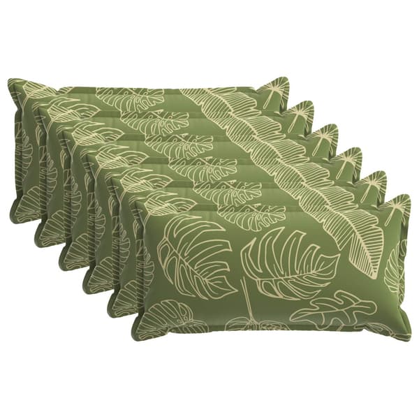 Kuddöverdrag 6 st HOUTEN Bladdesign 40 x 80 cm Polyester