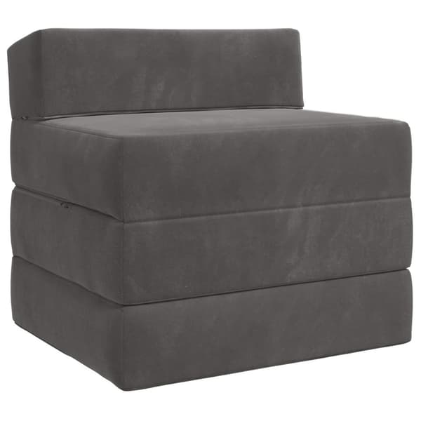 Fällbar Soffbed Mörkgrå 200 x 70 x 15 cm Sammet