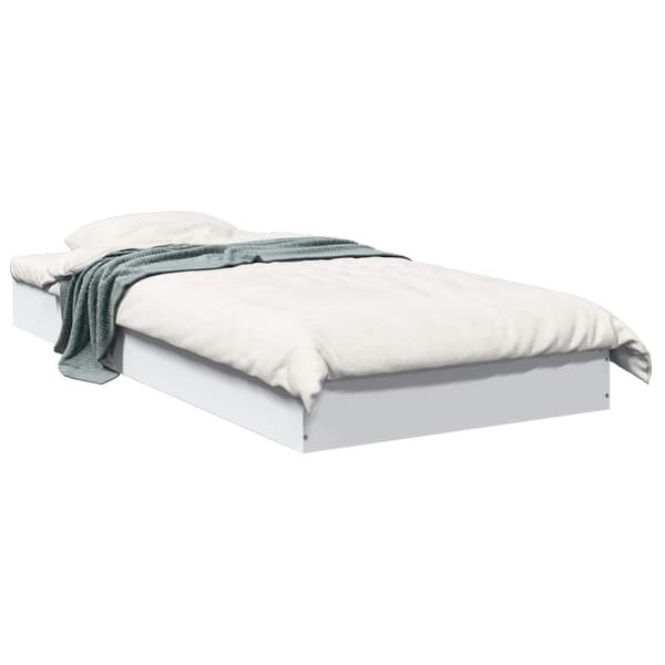 Golvsängsram Vit 80 x 200 cm Konstruerat trä