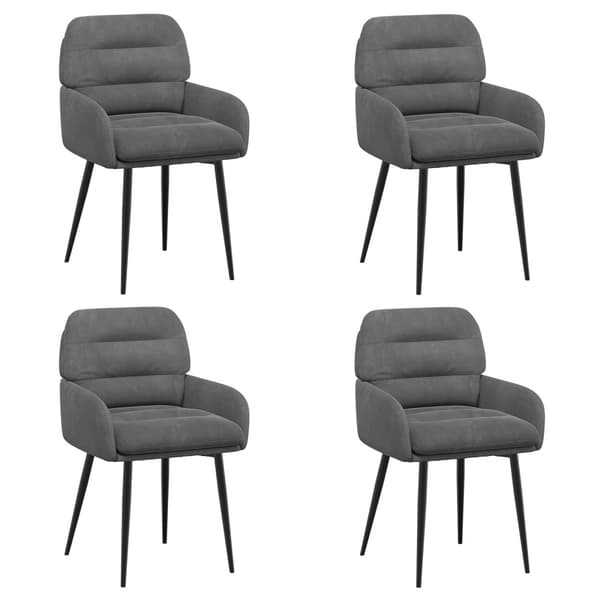 Matstolar 4 pcs Sammet Mörkgrå 59 x 59,5 x 90 cm