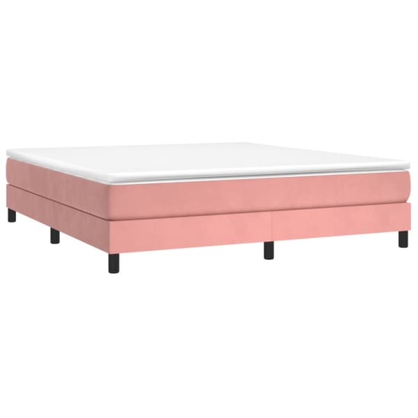 Boxspring-sängram rosa 160x200 cm sammet