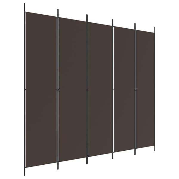 Rumsavdelare 5 paneler brun 250x220 cm tyg