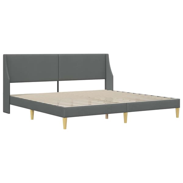 Sängram med madrass Mörkgrå 180 x 200 cm Polyester