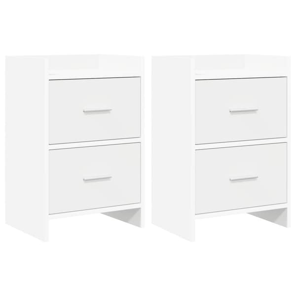 Sängbord 2 pcs Vit 40 x 30 x 60 cm Konstruerat trä