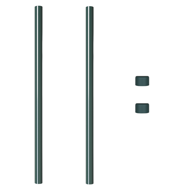Stängselstolpe 2 pcs Grön 120 cm Pulverlackerad stål