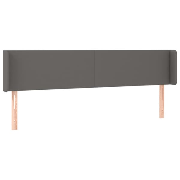 Sänggavel LED grå 163x16x78/88 cm konstläder