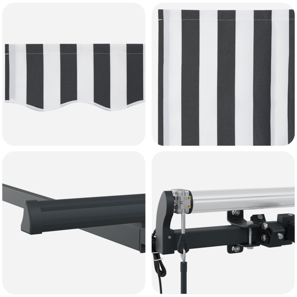 Utfällbar markis Antracit 400 x 200 cm tyg