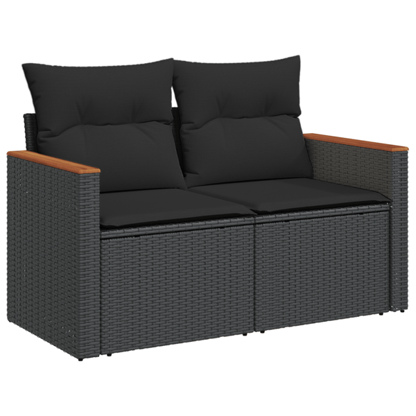 Trädgårdsoffset 8 pcs Svart konstrotting