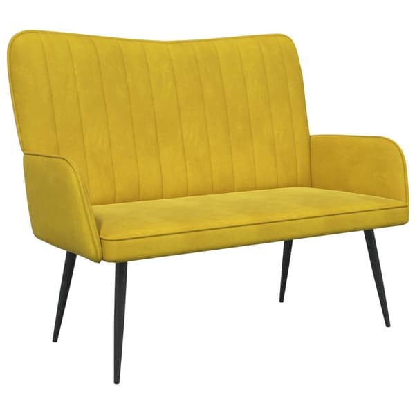 Tvåsitssoffa Gul 115 x 61 x 87 cm Sammet