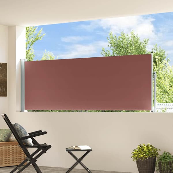 Infällbar sidomarkis 100x300 cm brun