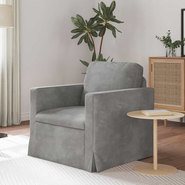 Soffa Ljusgrå 78 x 78 x 80 cm Sammet