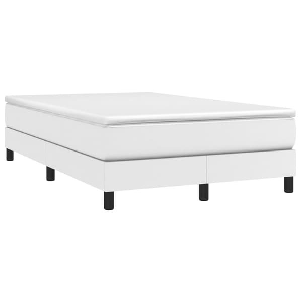 Boxspring-sängram vit 120x200 cm konstläder