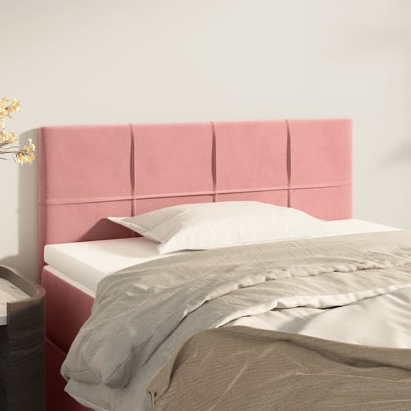 Sänggavel rosa 90x5x78/88 cm sammet