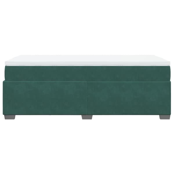 Ramsäng med madrass mörkgrön 100x200 cm sammet