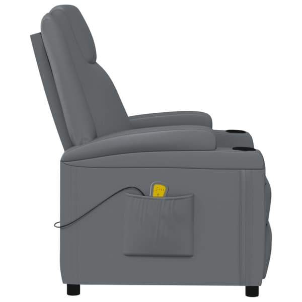 Massagefåtölj antracit konstläder