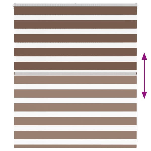 Rullgardin zebra brun 125x100 cm tyg bredd 120,9 cm polyester