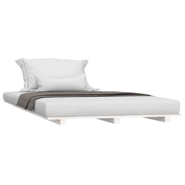 Sängram vit 90x190 cm massiv furu
