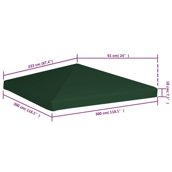 Paviljongtak 310 g/m² 3x3 m grön