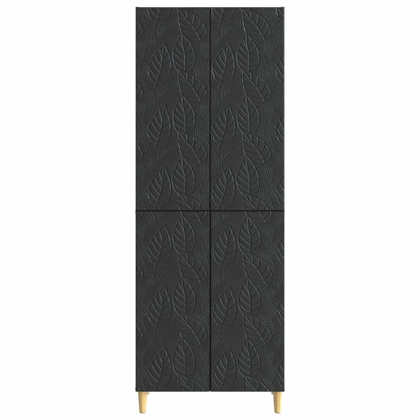 Skåpset 2 pcs Svart Konstruerat trä