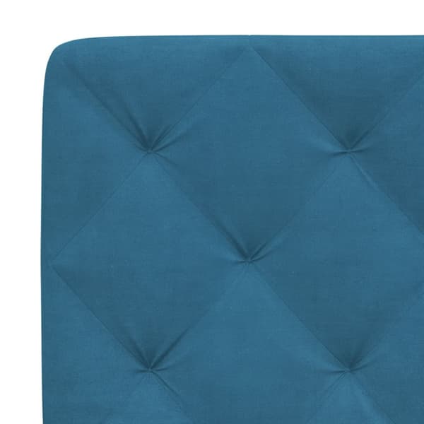 Bed Frame with LED without Mattress Blue 160x200 cm Velvet