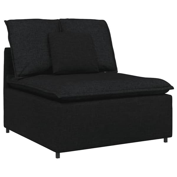 Modulsoffa med dynor i tyg svart