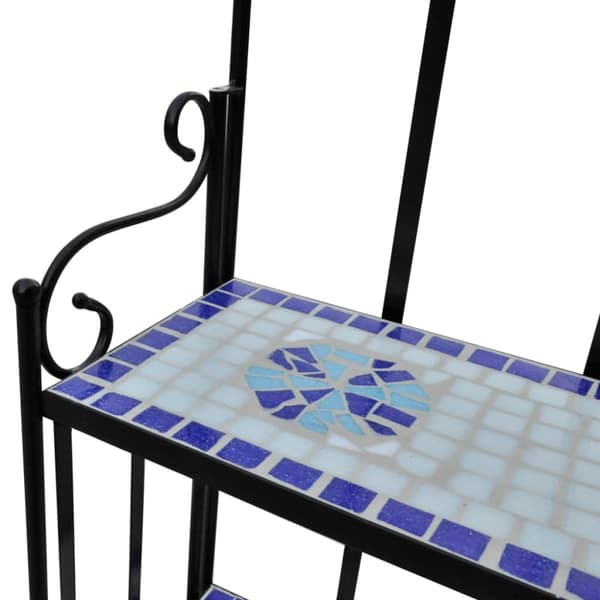 Växtställ blå vit mosaik
