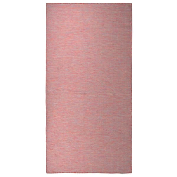Utomhusmatta plattvävd 100x200 cm röd