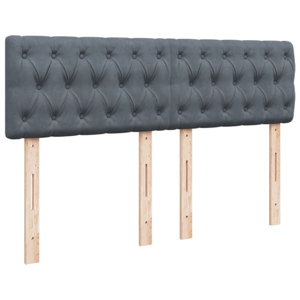 Ramsäng med madrass mörkgrå 140x190 cm sammet