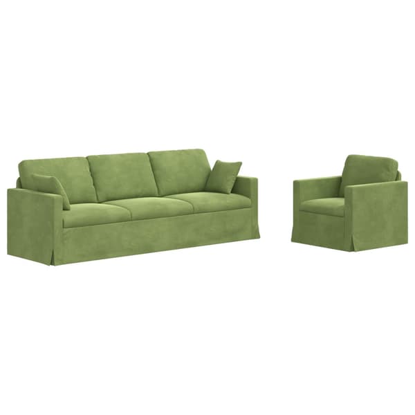 Soffset 2 pcs Ljusgrön 228 x 78 x 80 cm Sammet