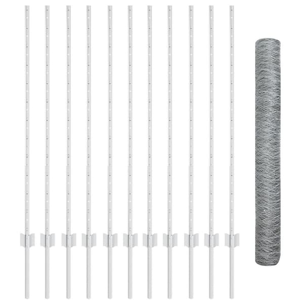 Stängsel med stolpe Silver 1,2 x 25 m Stål