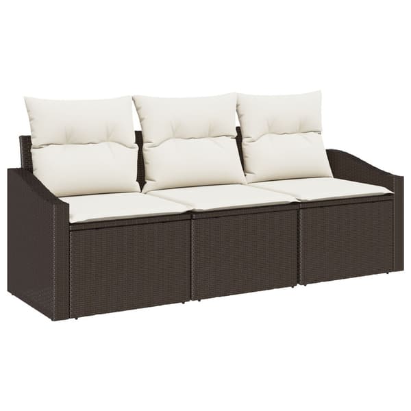 Soffset med kudde 3 pcs Brun konstrotting