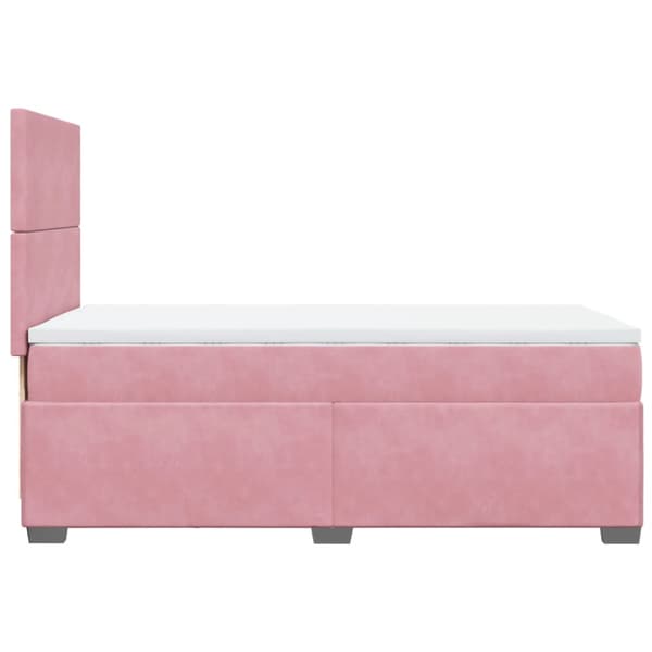Ramsäng med madrass rosa 100x200 cm sammet