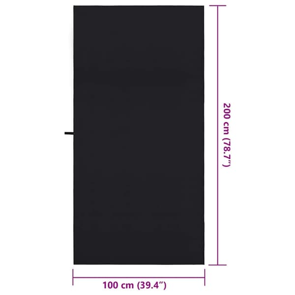 Sporthanddukar 2 pcs Svart 200 x 100 cm Polyester och polyamid