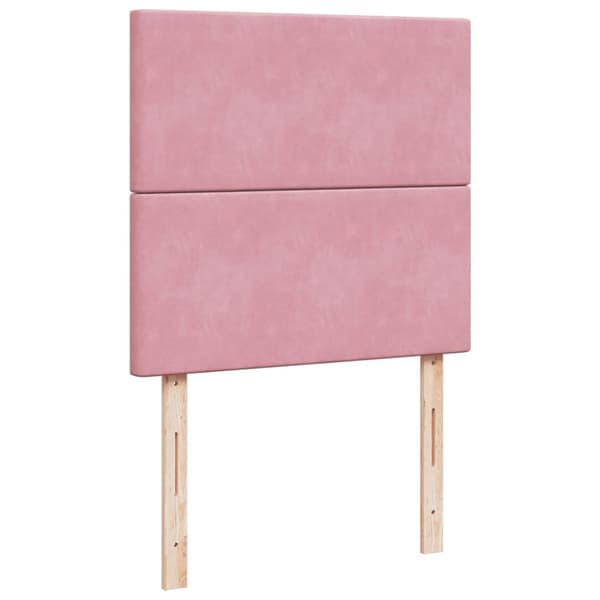 Ramsäng med madrass rosa 80x200 cm sammet