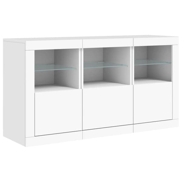 Skänk med LED-belysning vit 123x37x67 cm