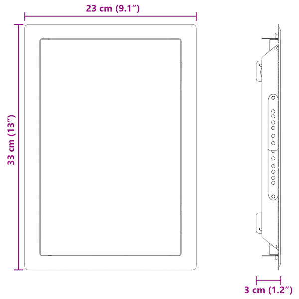 Åtkomstpanel Vit 33 x 23 x 3 cm Stål
