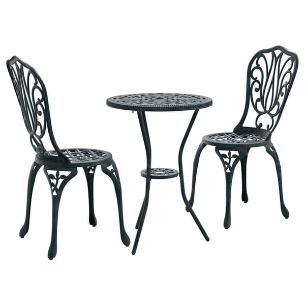 Trädgårds Bistro Set 3 pcs Grön Aluminium