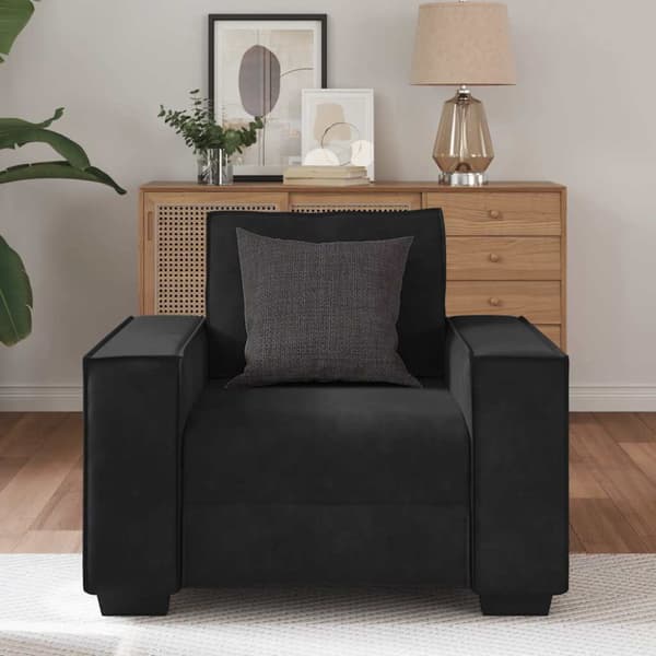 Soffstol svart 100x78x84 cm sammet