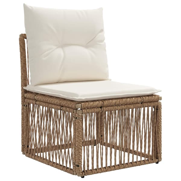 Trädgårdsoffset 5 pcs Beige konstrotting