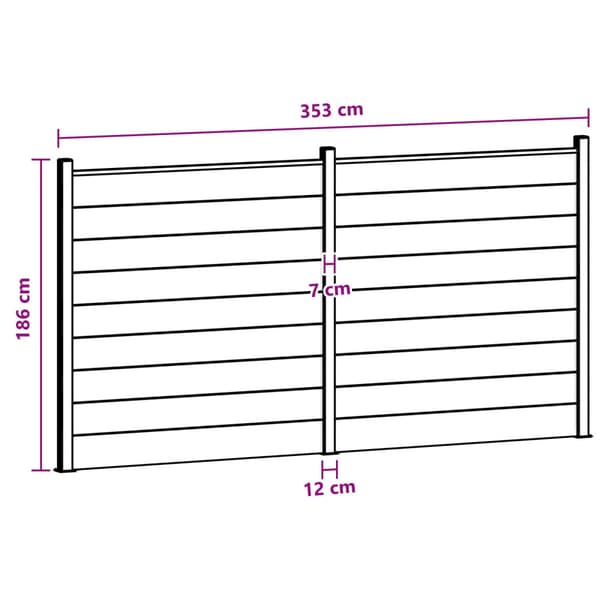 Stängselpanel 2 pcs WPC och aluminium Brun