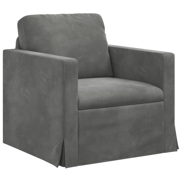 Soffset 2 pcs Mörkgrå 138 x 78 x 80 cm Sammet