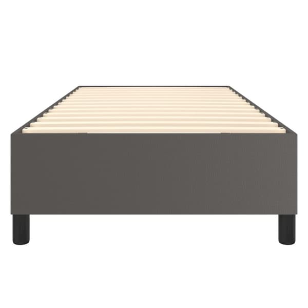 Boxspring-sängram grå 100x200 cm konstläder