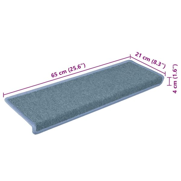 Trappmattor 30 st 65x21x4 cm havsblå rektangulär kant