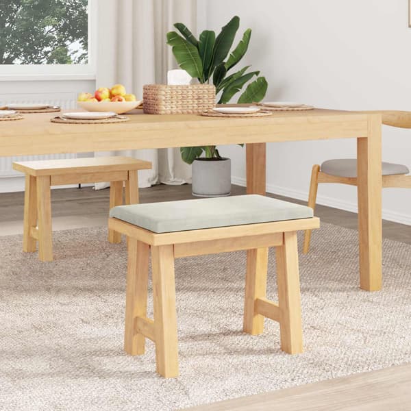 Bänk kudde Sammet (V) Gräddvit Djup 35 cm