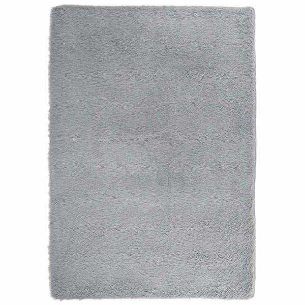 Ryamatta med lång lugg NAVARRA silvergrå 240x340 cm polyester